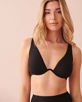 Haut de bikini plongeant texturé CASABLANCA