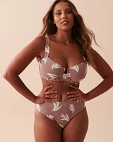 SAINT LUCIA Recycled Fibers High Waist Cheeky Bikini Bottom