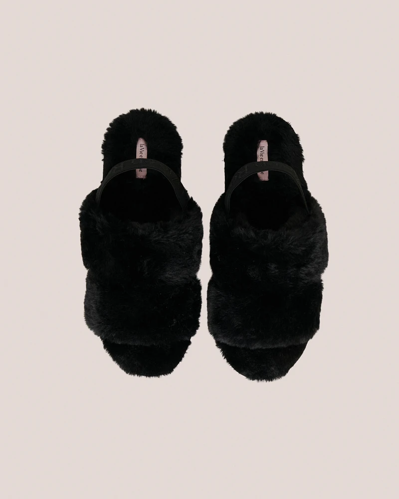 Plush Open Slide Slippers
