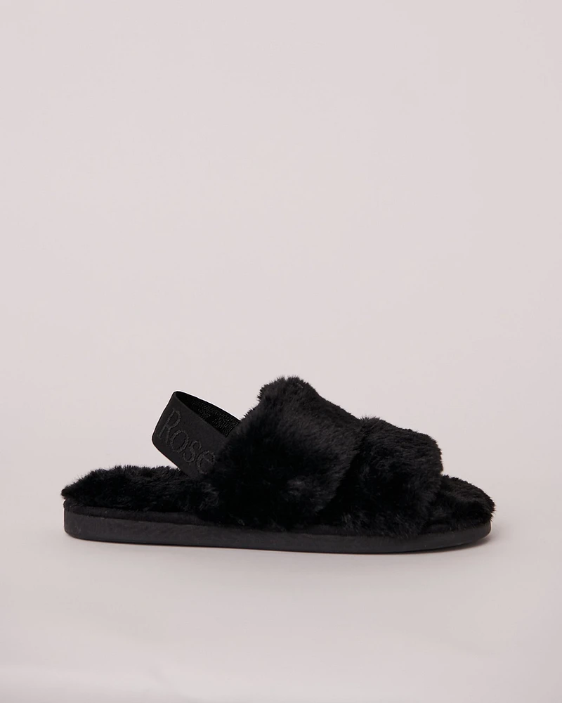 Plush Open Slide Slippers