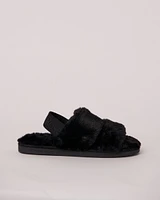 Plush Open Slide Slippers