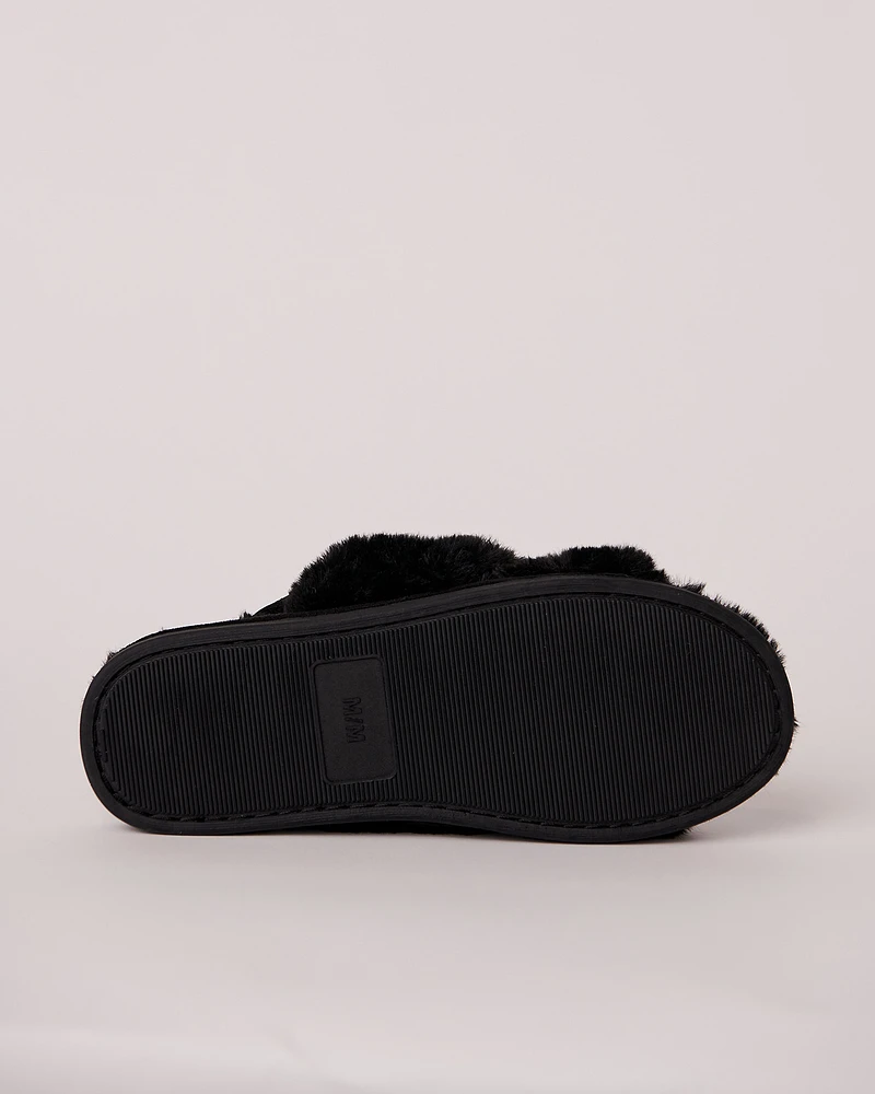Plush Open Slide Slippers