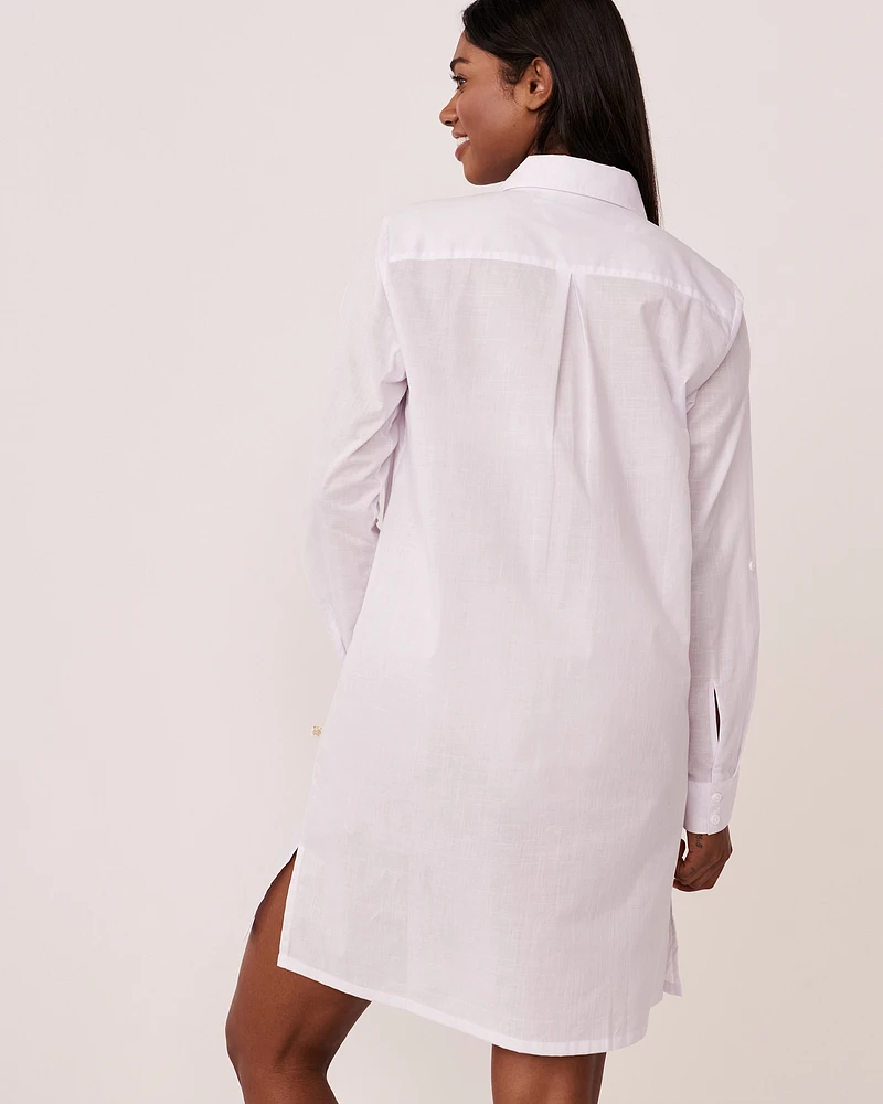 Tunique boutonnée longue en coton biologique