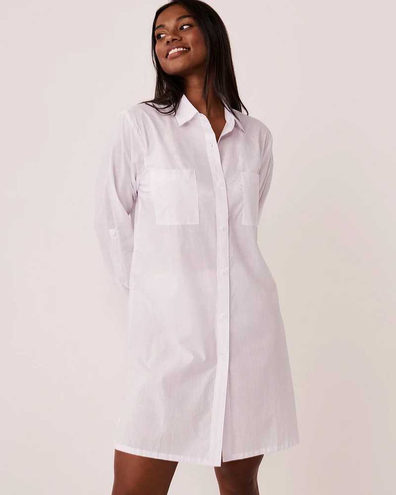 Tunique boutonnée longue en coton biologique