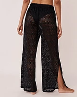 Pantalon jambe large en crochet