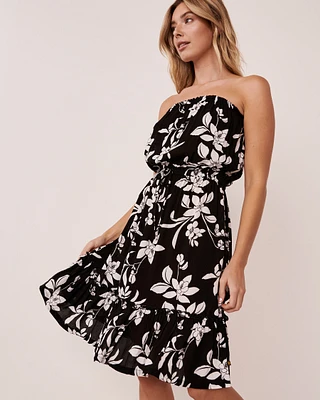 Floral Print Bandeau Dress