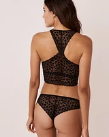 Bralette allongée dos nageur dentelle et résille