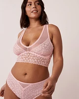 Lace and Mesh Racerback Long Bralette