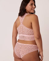 Lace and Mesh Racerback Long Bralette