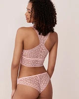 Lace and Mesh Racerback Long Bralette
