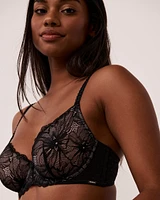 Unlined Lace and Mesh Bra