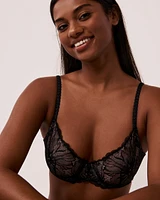 Unlined Lace and Mesh Bra