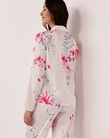 Satin Long Sleeve Button-down Shirt