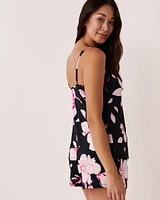 Recycled Fibers Lace Trim Floral Cami