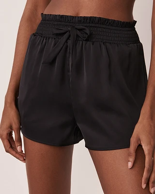 Black Satin Shorts