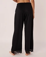 Lace Trim Wide Leg Pants