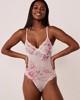 Lace and Mesh Floral Teddy
