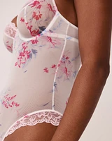 Lace and Mesh Floral Teddy