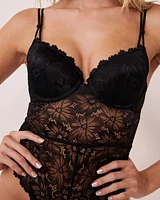 Lace and Mesh Push-up Teddy
