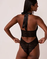 Combiné en dentelle noué au dos