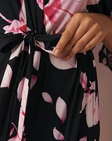 Long kimono fleuri en fibres recyclées
