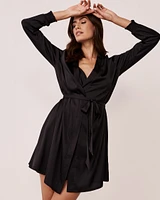 Kimono en satin noir
