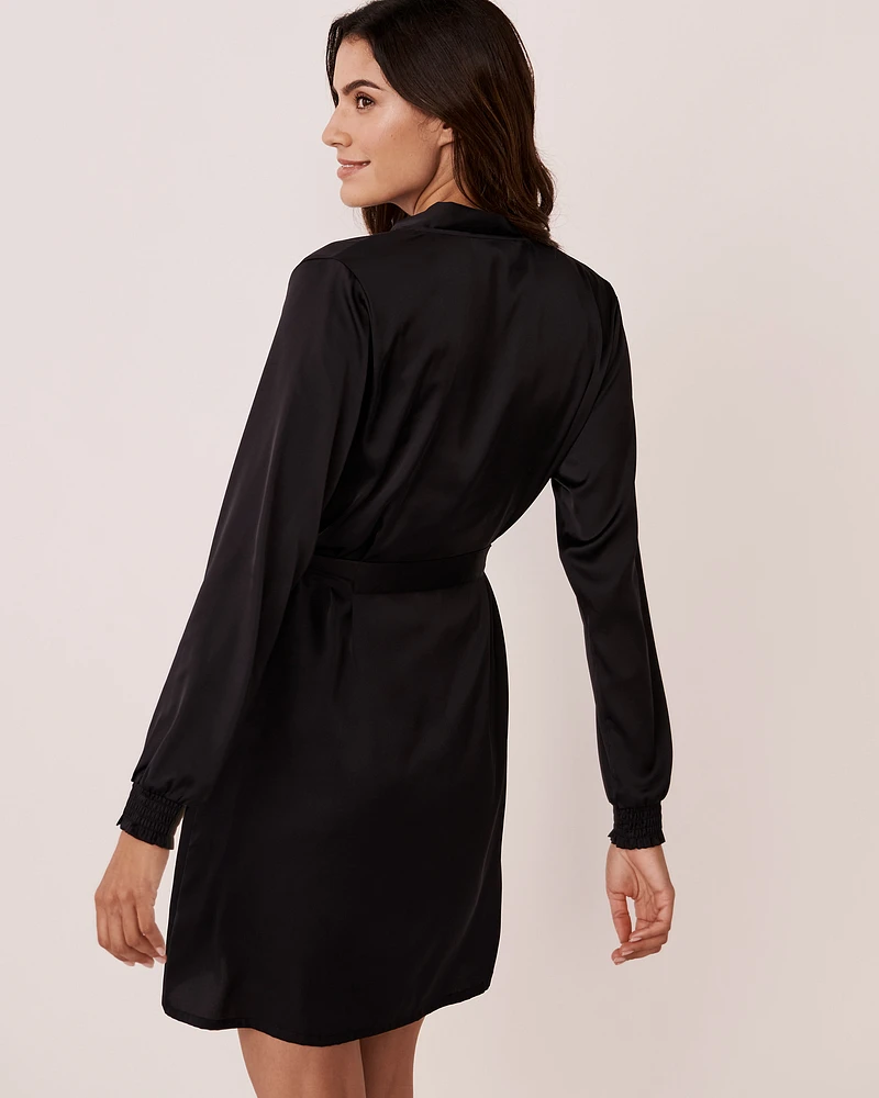 Kimono en satin noir