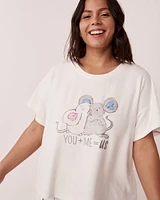 T-shirt col rond en fibres recyclées
