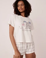 T-shirt col rond en fibres recyclées