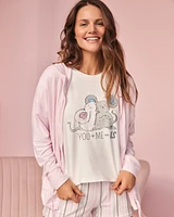 T-shirt col rond en fibres recyclées