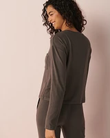 Chandail manches longues à boutons en fibres recyclées