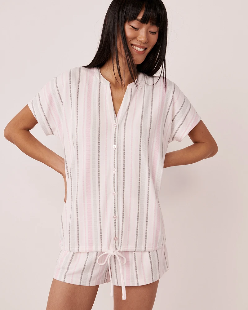 Recycled Fibers Short Sleeeve Button-down Shirt