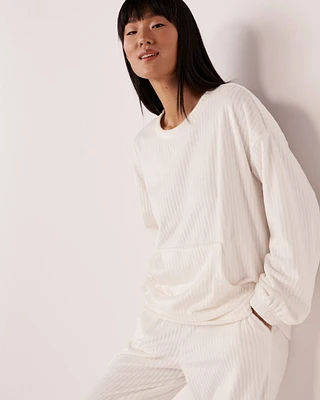 Ribbed Velour Long Sleeve Shirt