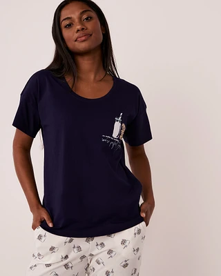 T-shirt col rond en coton