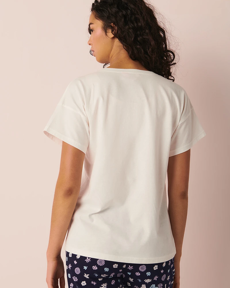 T-shirt col en V coton