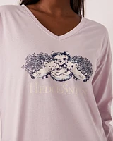 Cotton V-neck Long Sleeve Shirt