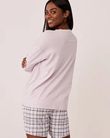 Cotton V-neck Long Sleeve Shirt