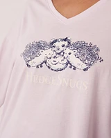 Cotton V-neck Long Sleeve Shirt