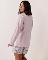 Cotton V-neck Long Sleeve Shirt
