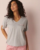 T-shirt col en V coton