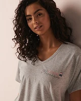 T-shirt col en V coton