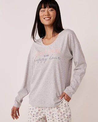 Cotton Crew Neck Long Sleeve Shirt