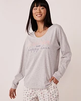 Cotton Crew Neck Long Sleeve Shirt