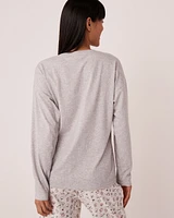 Cotton Crew Neck Long Sleeve Shirt