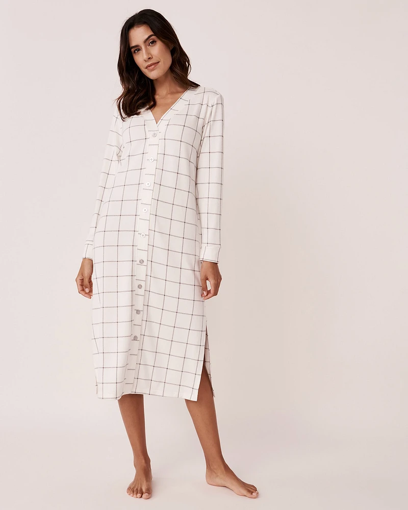 Chemise de nuit boutonnée en fibres recyclées