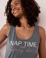 Chemise de nuit sans manches en coton