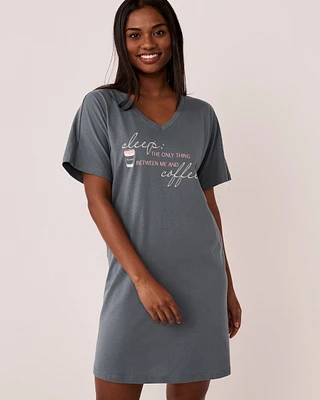 Chemise de nuit manches courtes en coton