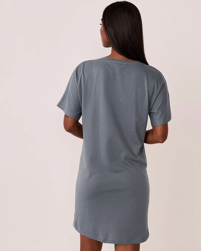 Chemise de nuit manches courtes en coton