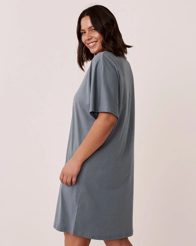Chemise de nuit manches courtes en coton