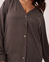 Cardigan boutonné en fibres recyclées